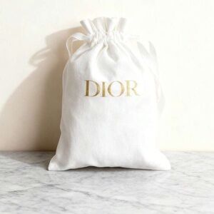Dior White Pouch with Gold Logo